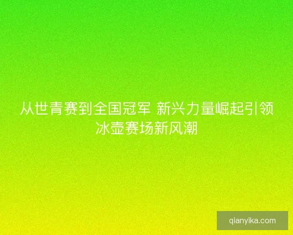 从世青赛到全国冠军 新兴力量崛起引领冰壶赛场新风潮